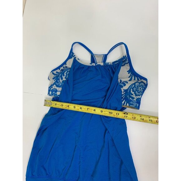Lululemon Blue Racerback No Limits Tank Top W/ Built In Sports Bra Size Medium - Picture 10 of 11
